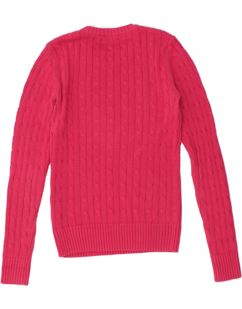 TOMMY HILFIGER Womens Crew Neck Jumper Sweater UK 10 Small Pink Cotton | Vintage Tommy Hilfiger | Thrift | Second-Hand Tommy Hilfiger | Used Clothing | Messina Hembry 