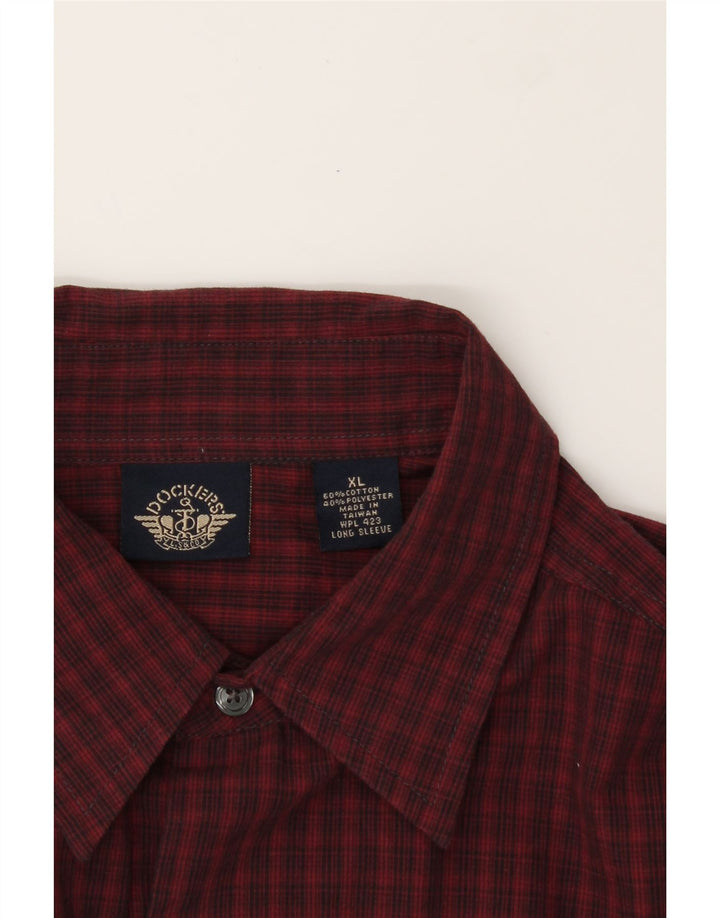 DOCKERS Mens Shirt XL Red Check Cotton Vintage Dockers and Second-Hand Dockers from Messina Hembry 