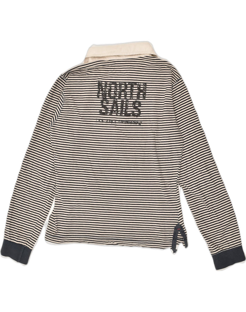 NORTH SAILS Womens Graphic Long Sleeve Polo Shirt UK 12 Medium Navy Blue | Vintage North Sails | Thrift | Second-Hand North Sails | Used Clothing | Messina Hembry 