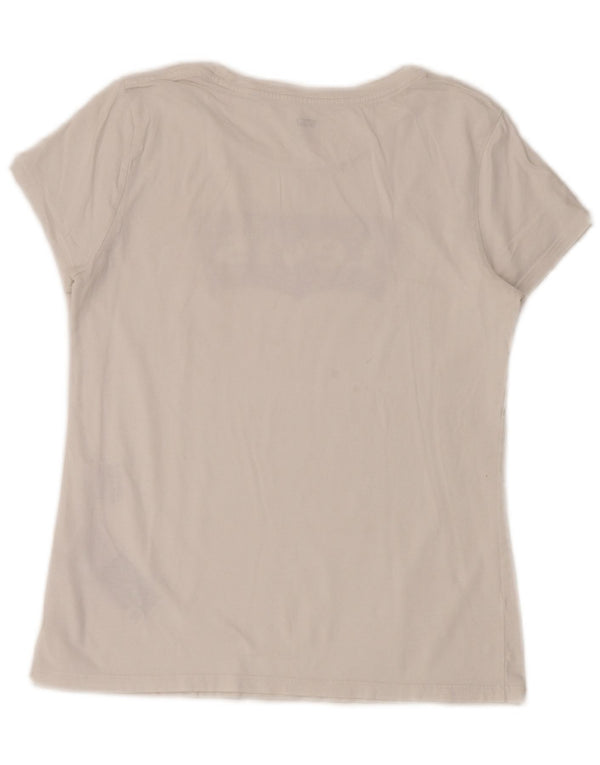 Levi's Womens Graphic T-Shirt Top UK 14 Medium White Cotton