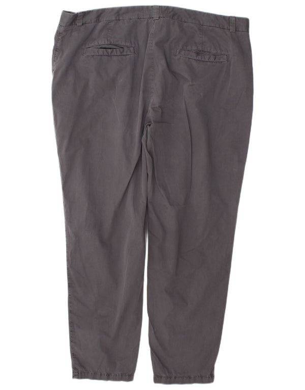 Marks & Spencer Womens Slim Chino Trousers UK 20 2XL W42 L28 Grey Cotton