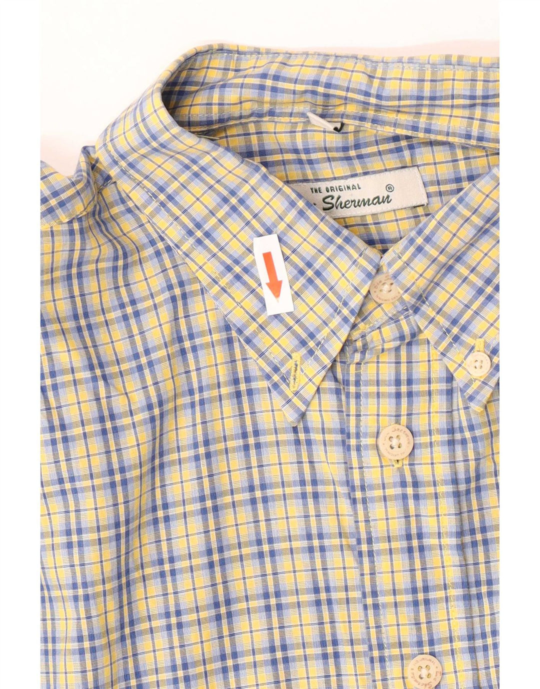 Ben Sherman Mens Shirt Large Blue Check Cotton