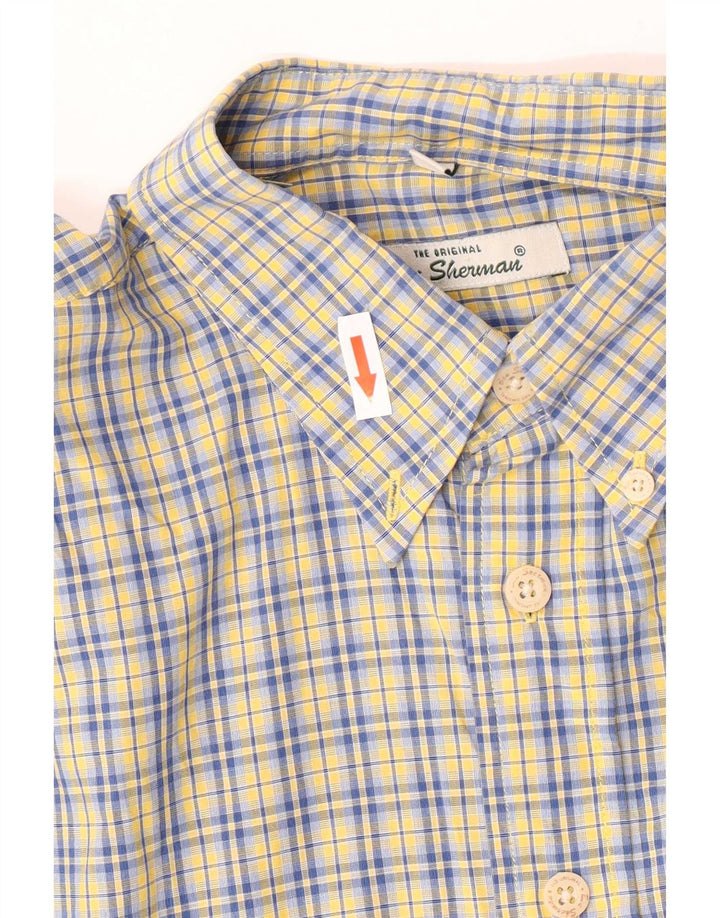 Ben Sherman Mens Shirt Large Blue Check Cotton