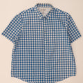 Penguin Mens Short Sleeve Shirt 3XL Blue Gingham