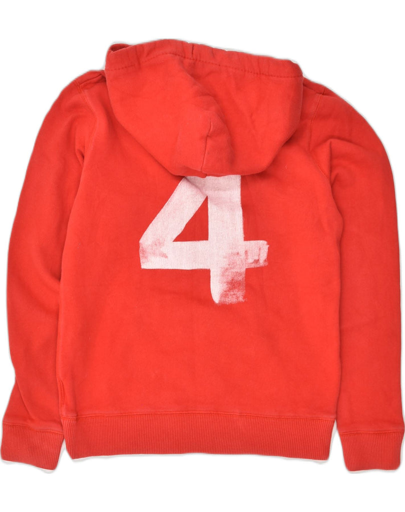 JACK WILLS Womens Graphic Hoodie Jumper UK 12 Medium Red Cotton | Vintage Jack Wills | Thrift | Second-Hand Jack Wills | Used Clothing | Messina Hembry 