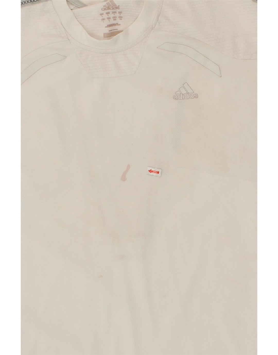 ADIDAS Mens T-Shirt Top Large White Colourblock Polyester Vintage Adidas and Second-Hand Adidas from Messina Hembry 