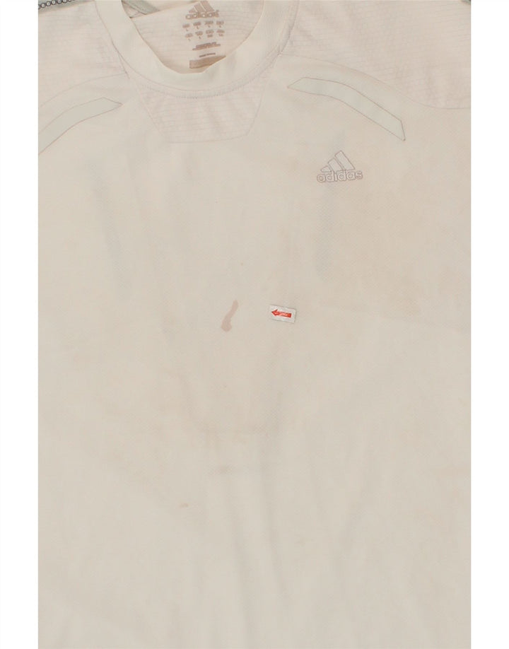 ADIDAS Mens T-Shirt Top Large White Colourblock Polyester Vintage Adidas and Second-Hand Adidas from Messina Hembry 