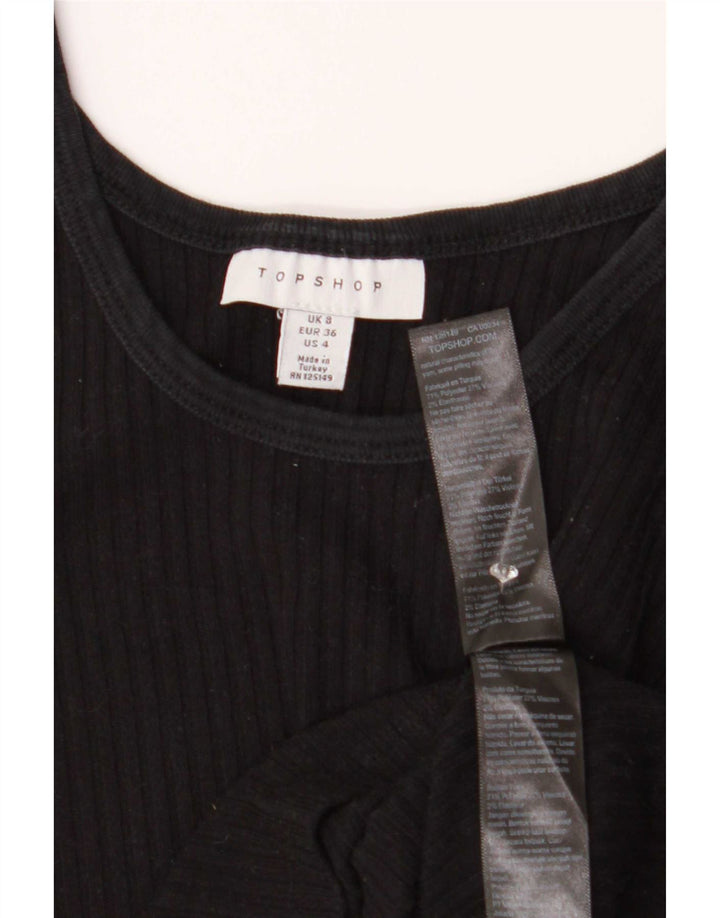 Topshop Womens Cami Top UK 8 Small Black Polyester