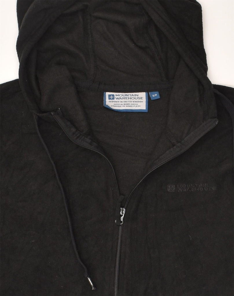 MOUNTAIN WAREHOUSE Mens Hooded Fleece Jacket UK 36 Small Black Polyester | Vintage Mountain Warehouse | Thrift | Second-Hand Mountain Warehouse | Used Clothing | Messina Hembry 