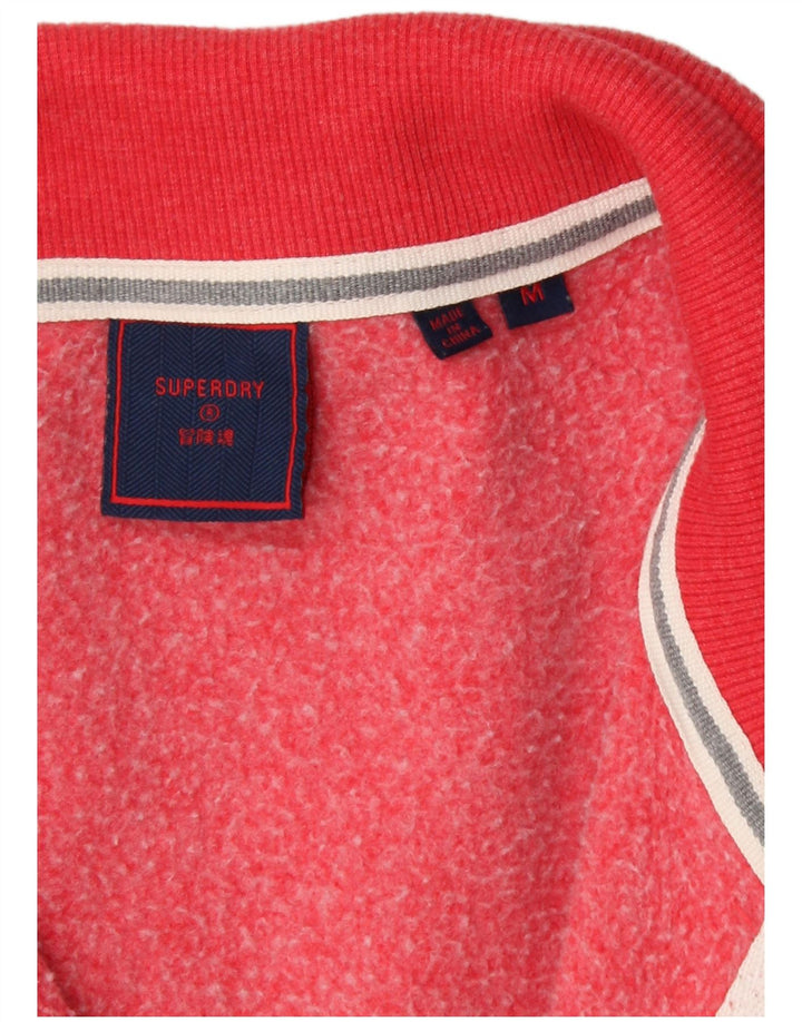 SUPERDRY Mens Tracksuit Top Jacket Medium Red Cotton