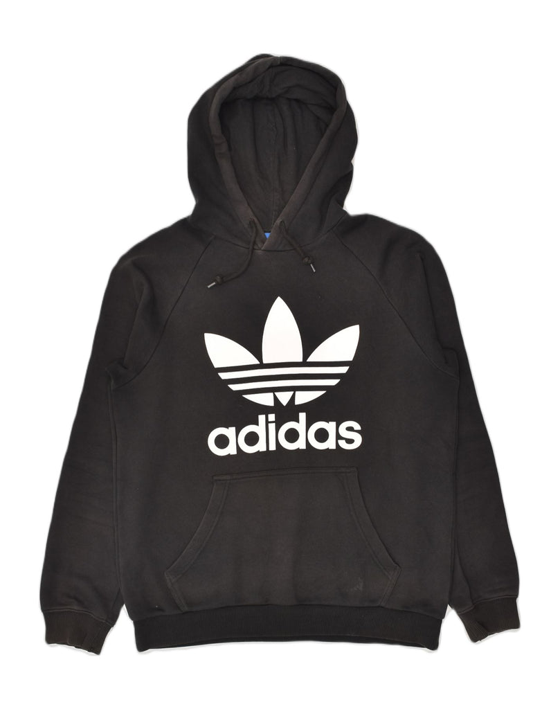 ADIDAS Mens Graphic Hoodie Jumper Medium Black Cotton | Vintage Adidas | Thrift | Second-Hand Adidas | Used Clothing | Messina Hembry 