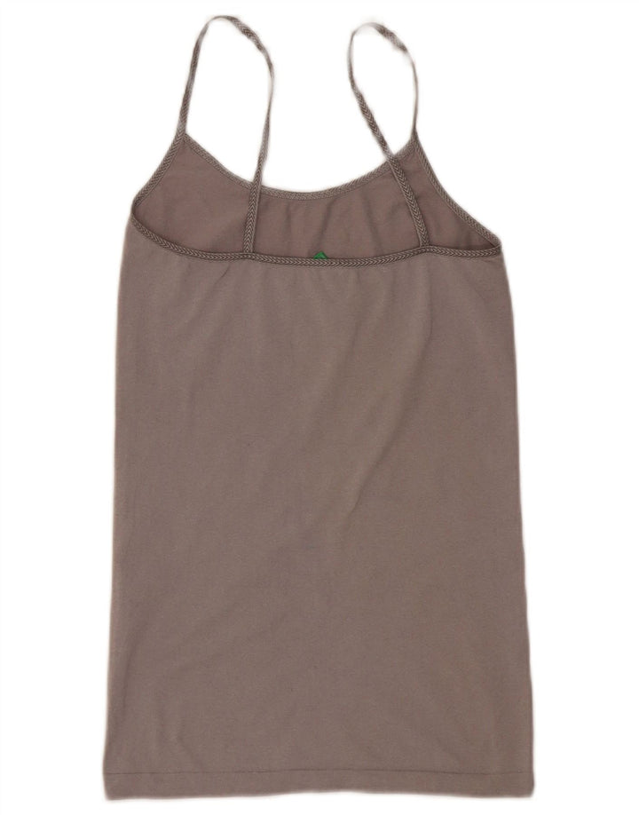 Benetton Womens Crop Cami Top UK 8 Small Grey Polyamide
