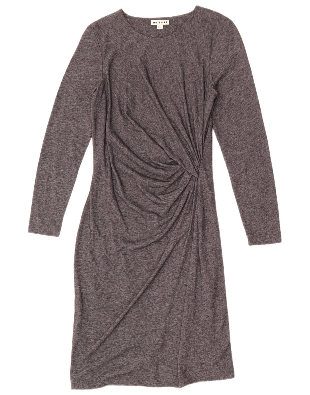 Whistles Womens Long Sleeve Sheath Dress UK 12 Medium Grey Flecked