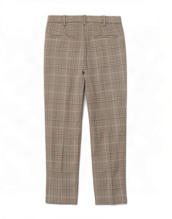 Zara Womens Tapered Chino Trousers XS W24 L27 Grey Plaid Polyester