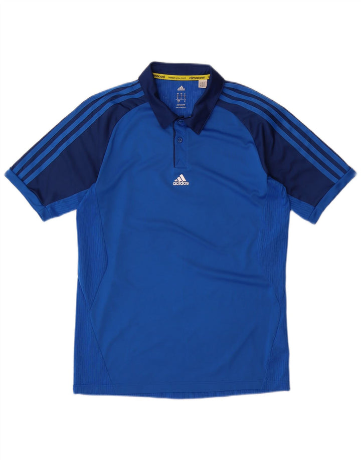 ADIDAS Mens Climacool Polo Shirt Small Blue Colourblock Polyester