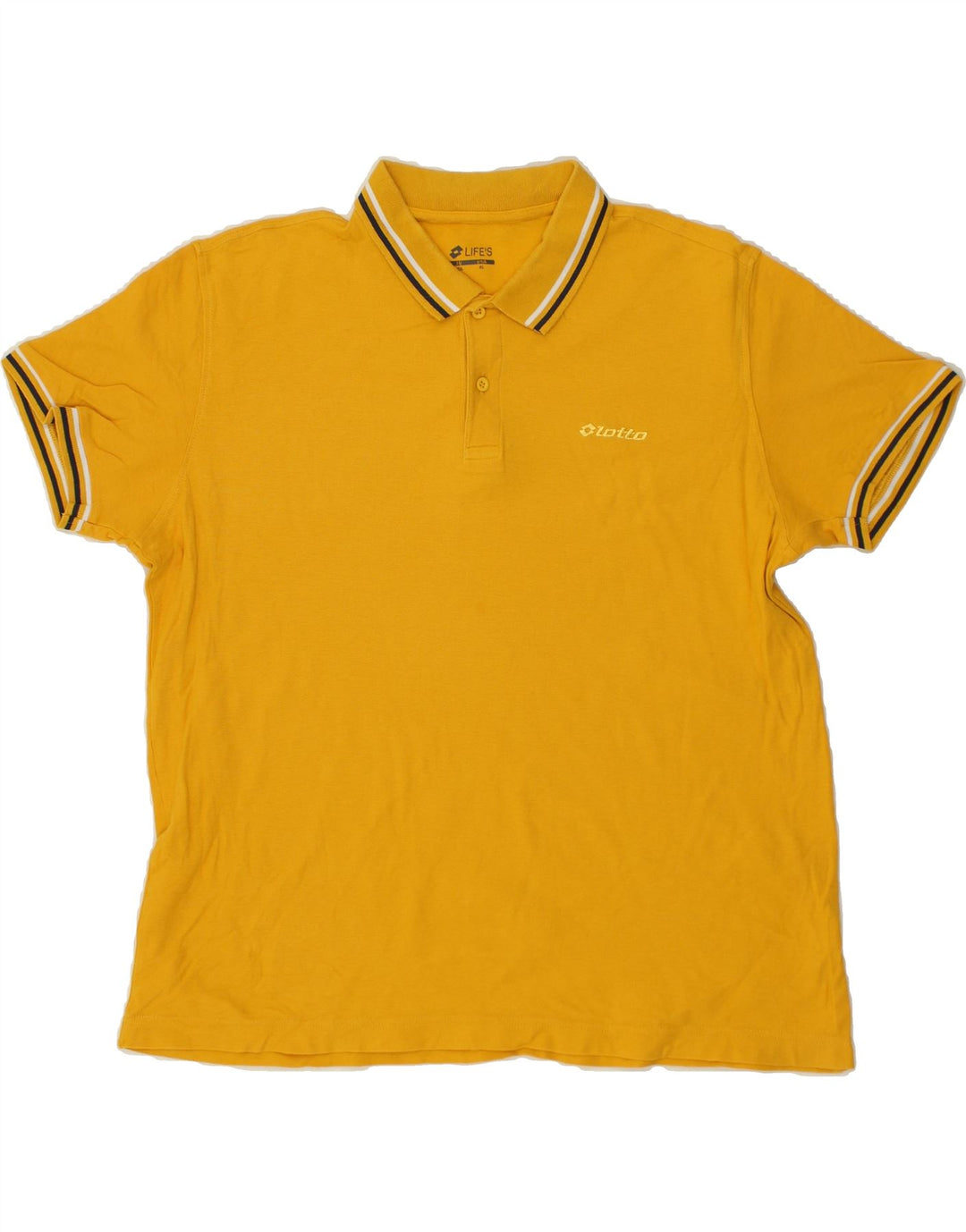 LOTTO Mens Polo Shirt XL Yellow Cotton Vintage Lotto and Second-Hand Lotto from Messina Hembry 