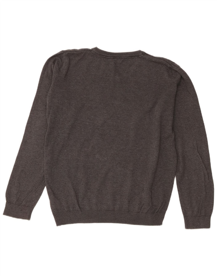 Marks & Spencer Boys V-Neck Jumper Sweater 14-15 Years Grey Cotton