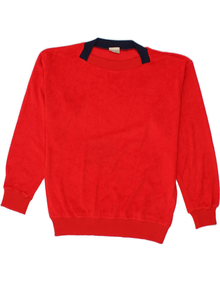 RAGNO Mens Fleece Jumper UK 40 Medium Red Vintage Ragno and Second-Hand Ragno from Messina Hembry 