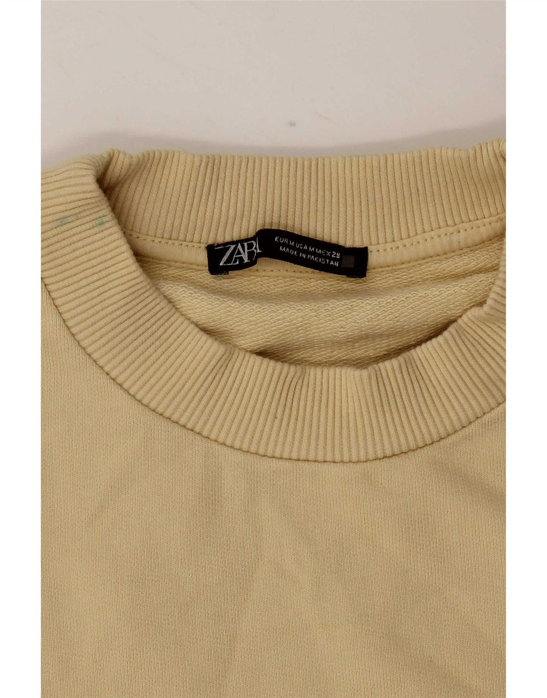 Zara Womens Sweatshirt Jumper UK 14 Medium Yellow Cotton