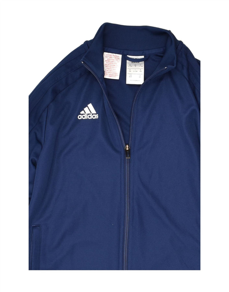 ADIDAS Boys Tracksuit Top Jacket 11-12 Years Navy Blue Polyester | Vintage Adidas | Thrift | Second-Hand Adidas | Used Clothing | Messina Hembry 