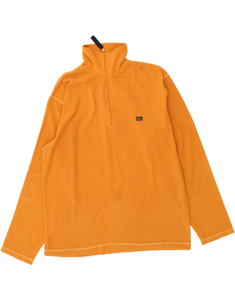 ASICS Mens Zip Neck Fleece Jumper Large Orange Polyester | Vintage Asics | Thrift | Second-Hand Asics | Used Clothing | Messina Hembry 