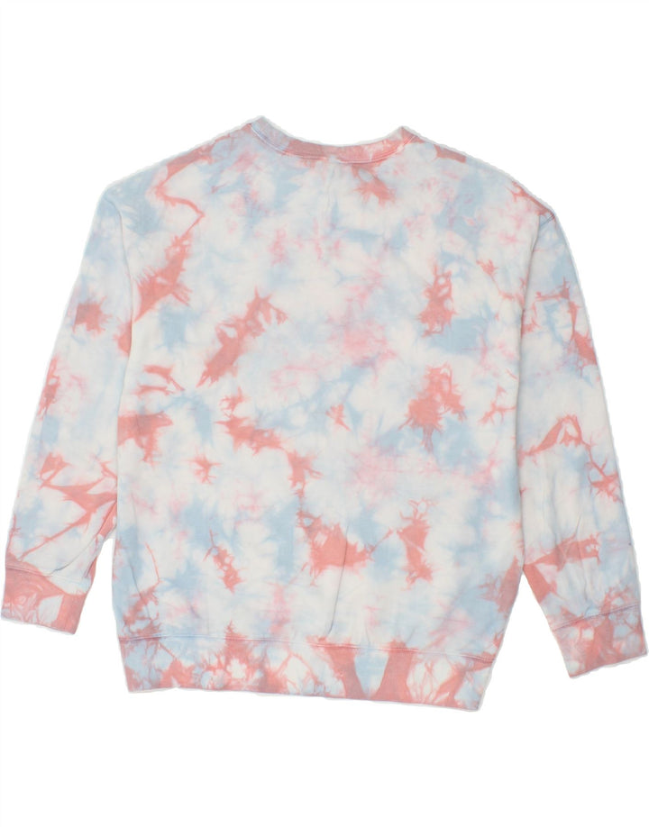 EDDIE BAUER Womens Sweatshirt Jumper UK 10 Small Blue Tie Dye Cotton Vintage Eddie Bauer and Second-Hand Eddie Bauer from Messina Hembry 