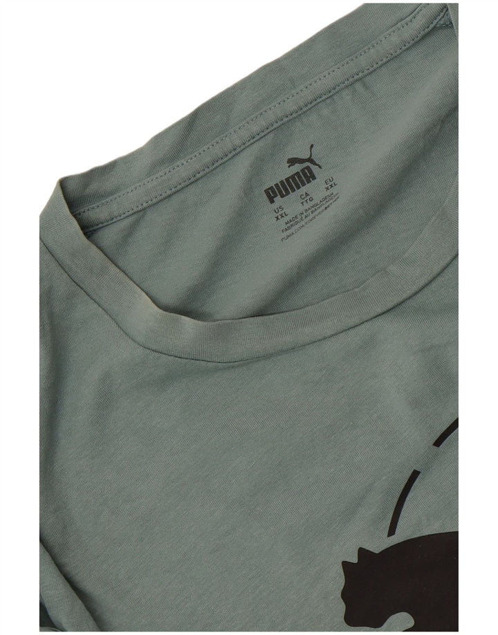 Puma Mens Graphic T-Shirt Top 2XL Green