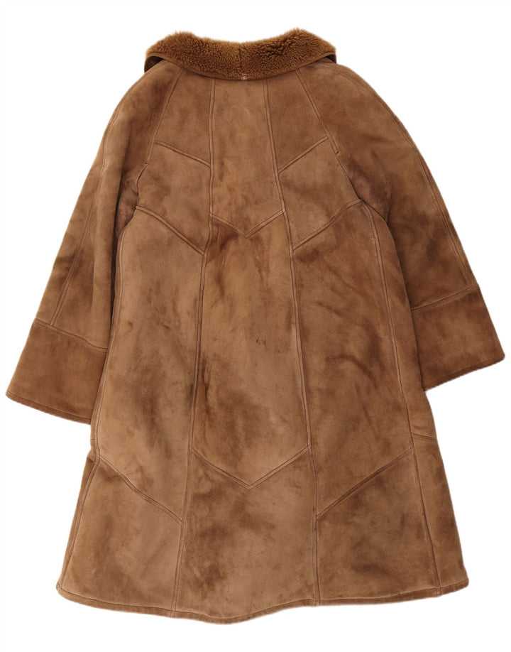 Vintage Womens Shearling Coat IT 44 Medium Brown Shearling Classic
