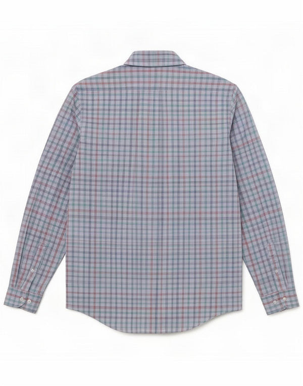 Izod Mens Slim Fit Shirt Size 16 1/2 Large Blue Check Cotton