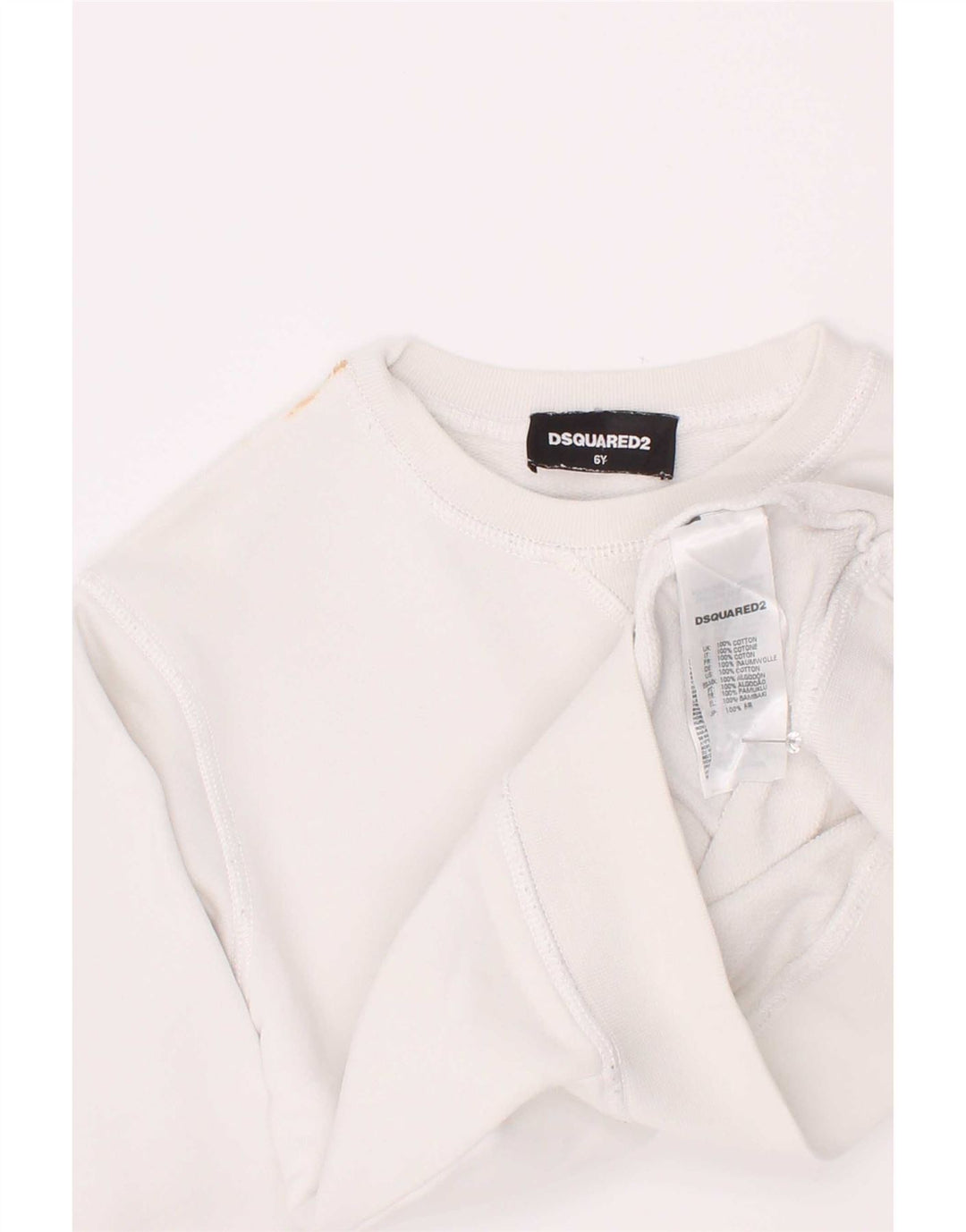 Dsquared2 Girls Graphic Sweatshirt Jumper 5-6 Years White Cotton