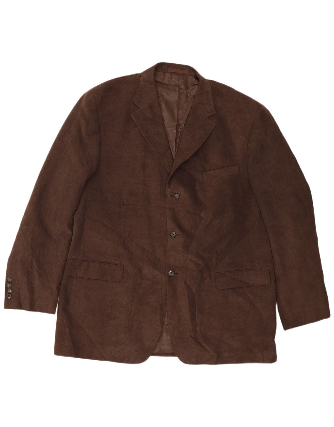 Marks & Spencer Mens 3 Button Corduroy Blazer Jacket UK 46 XL Brown