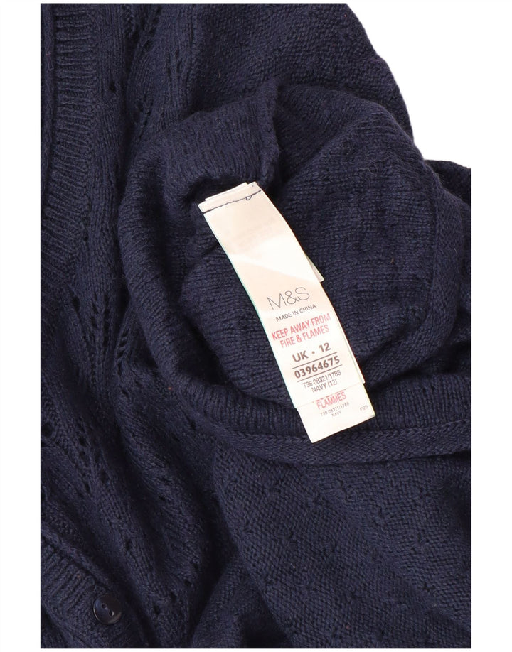 MARKS & SPENCER Womens Long Sleeve Jumper Dress UK 12 Medium Navy Blue