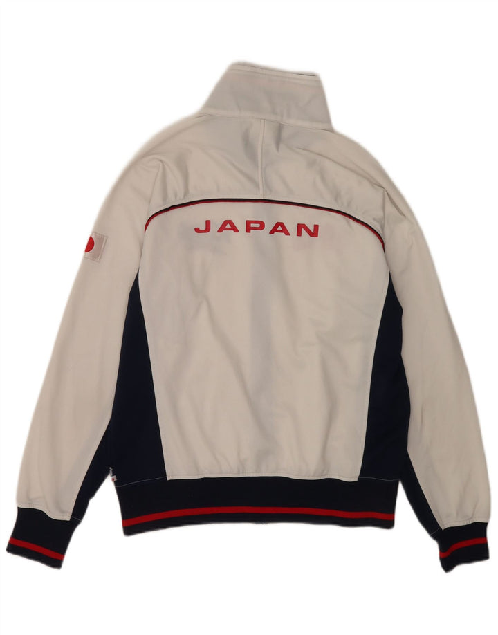 Asics Mens Graphic Tracksuit Top Jacket Medium White Colourblock