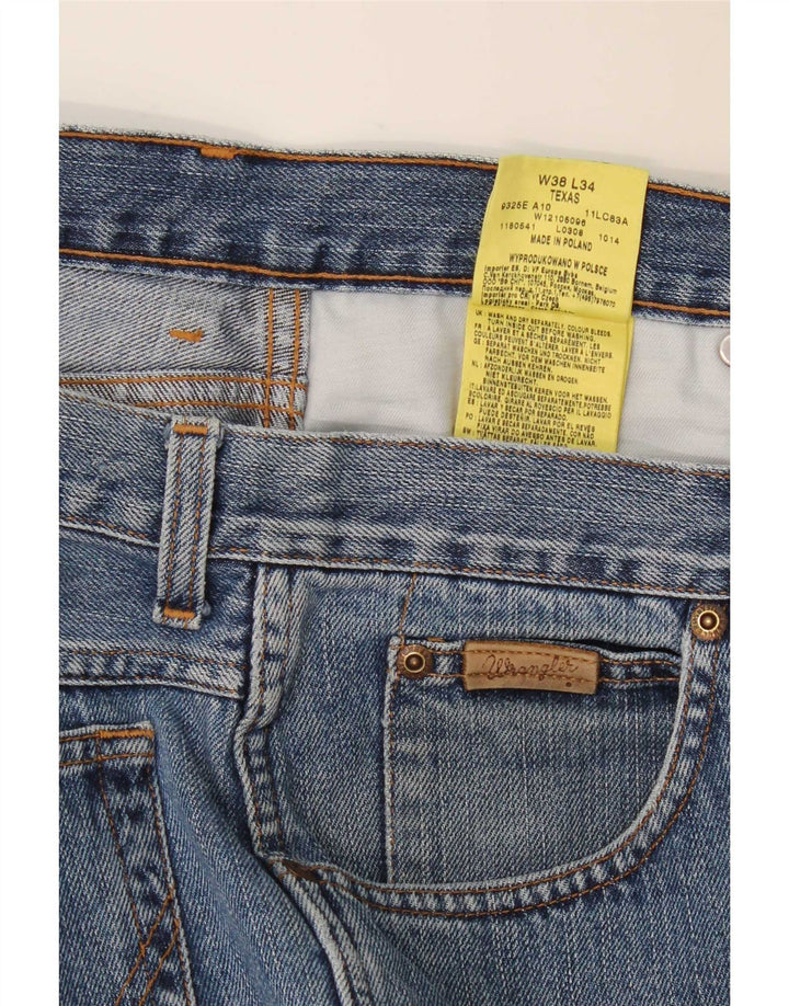 Wrangler Mens Texas Straight Jeans W38 L34 Blue Cotton
