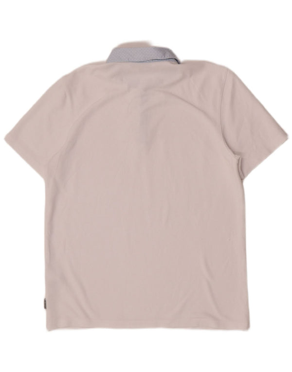Ted Baker Mens Polo Shirt Size 3 Medium White Viscose