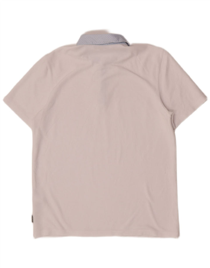 Ted Baker Mens Polo Shirt Size 3 Medium White Viscose