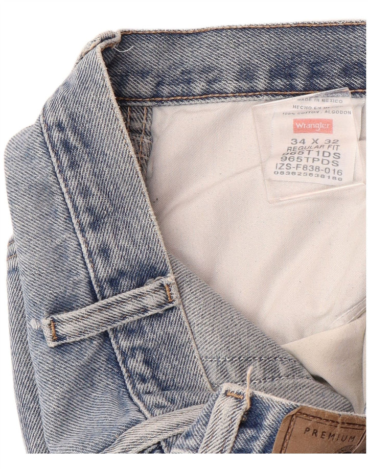 WRANGLER Mens Straight Jeans W34 L32 Blue Cotton Classic