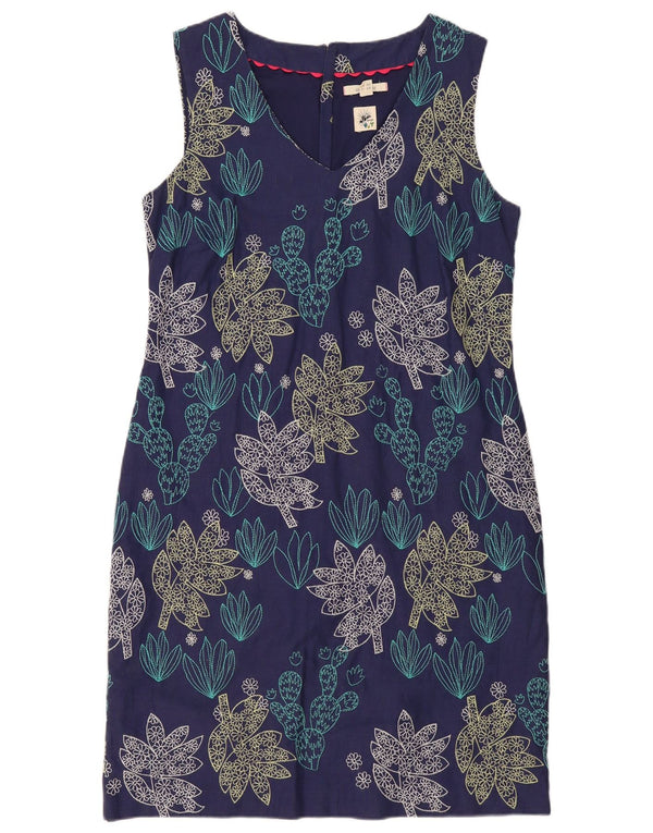 White Stuff Womens Sleeveless Sheath Dress UK 12 Medium Navy Blue Floral
