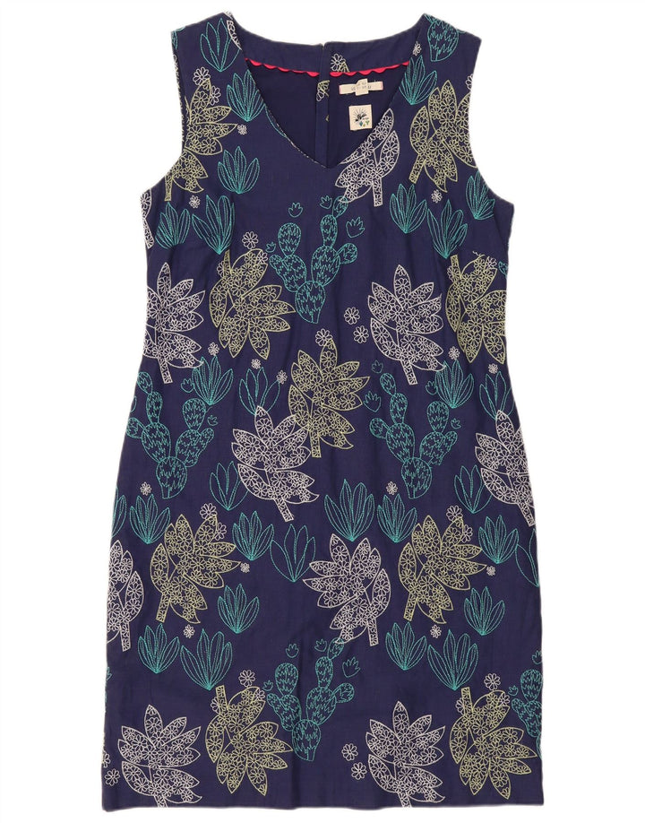 White Stuff Womens Sleeveless Sheath Dress UK 12 Medium Navy Blue Floral