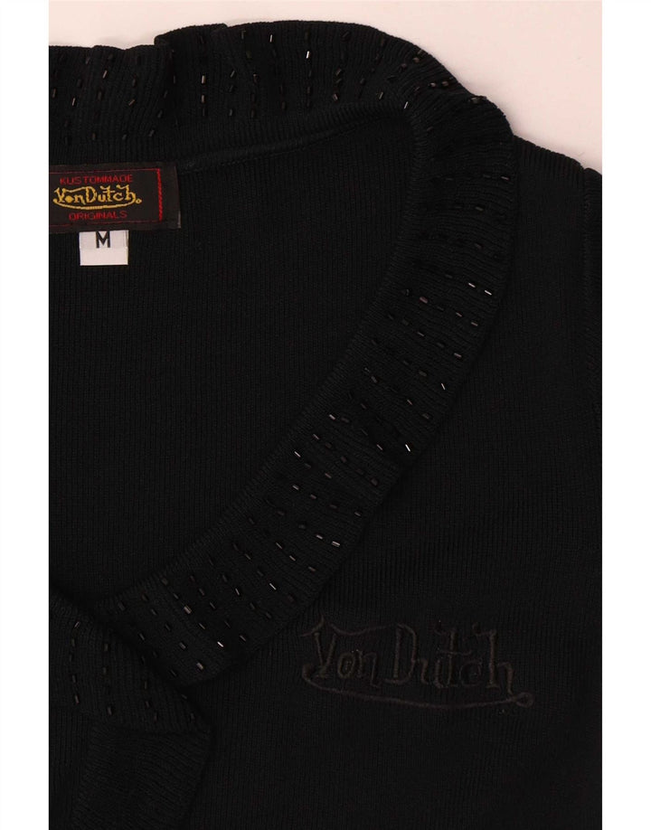 Von Dutch Womens Blouse Top UK 12 Medium Black Microfibers