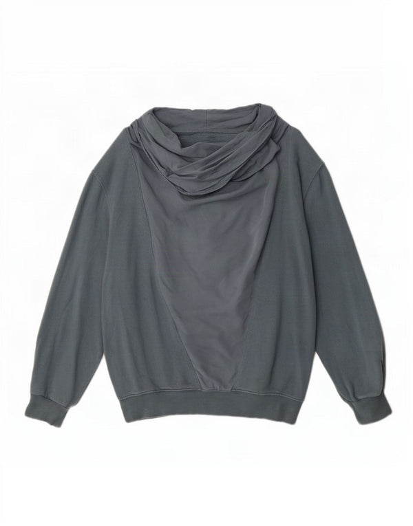 Zara Womens Oversized Sweatshirt Jumper UK 14 Medium Grey Cotton