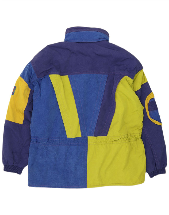 Descente Mens Graphic Hooded Ski Jacket IT 56 2XL Blue Colourblock