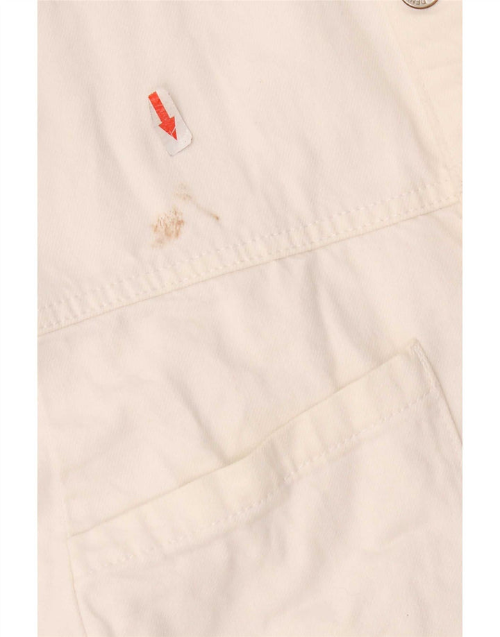Zara Girls Denim Playsuit 13-14 Years White Cotton