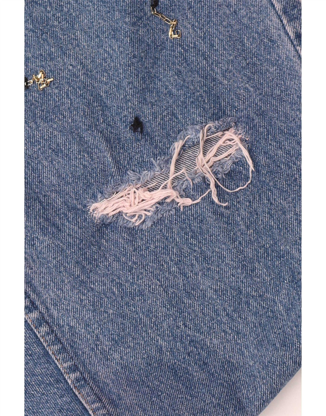 Rifle Mens Distressed Straight Jeans W33 L33 Blue Cotton