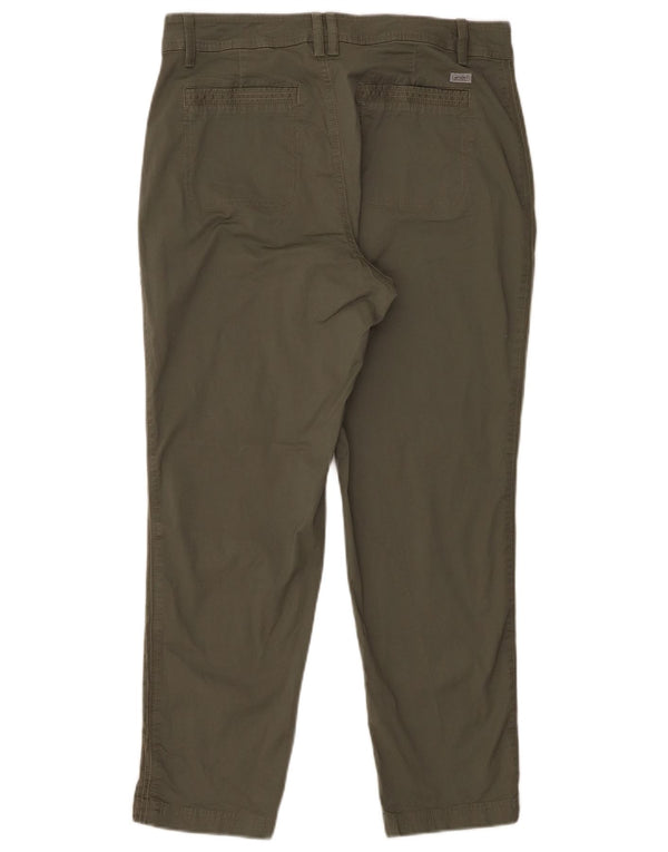 Eddie Bauer Womens Slim Casual Trousers US 10 Large W32 L26 Khaki