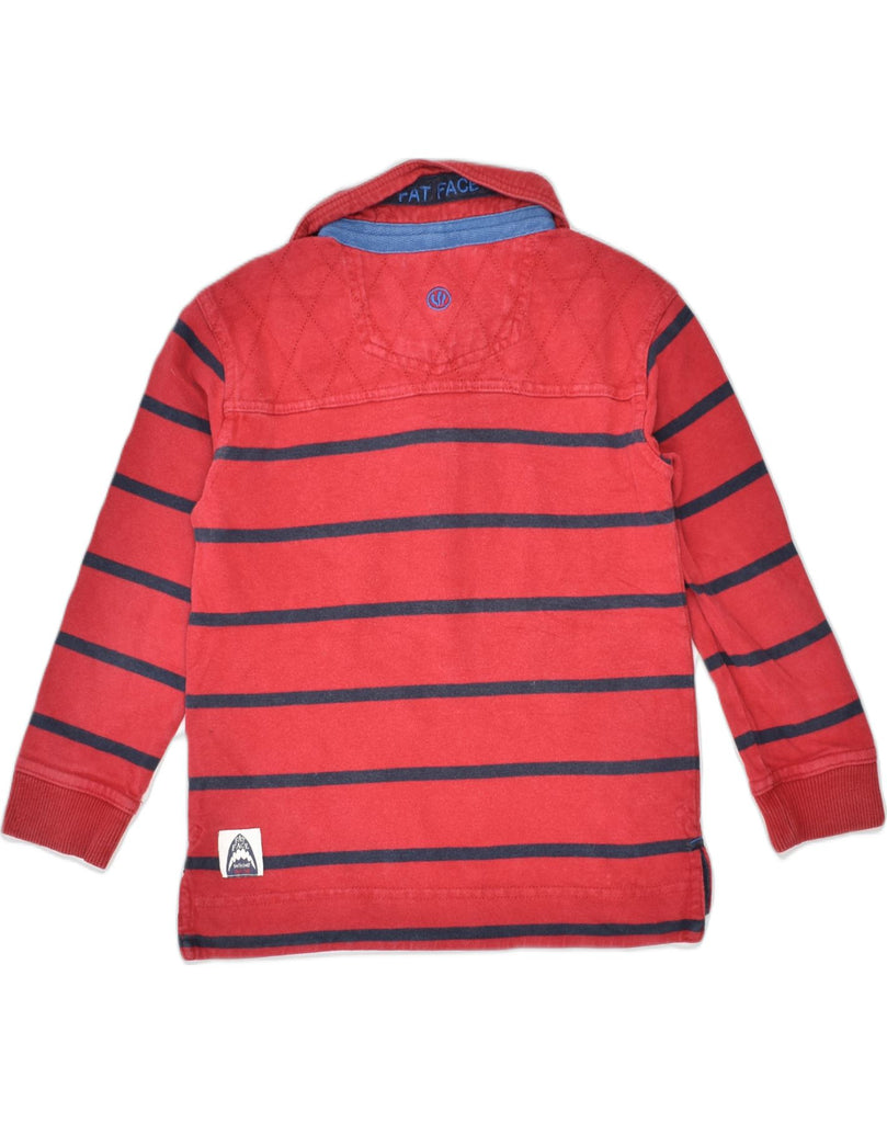 FAT FACE Boys Long Sleeve Polo Shirt 4-5 Years Red Striped Cotton | Vintage Fat Face | Thrift | Second-Hand Fat Face | Used Clothing | Messina Hembry 