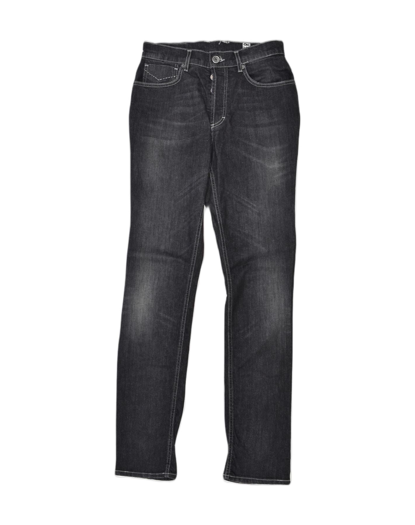 BIKKEMBERGS Mens Slim Straight Jeans W31 L34 Grey Cotton Classic