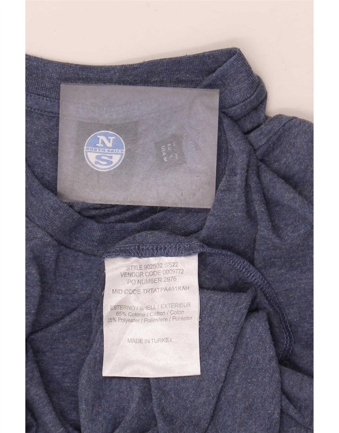 North Sails Mens T-Shirt Top Large Navy Blue Flecked Cotton