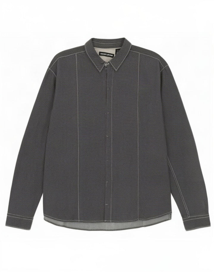 Dkny Mens Shirt 2XL Black Geometric