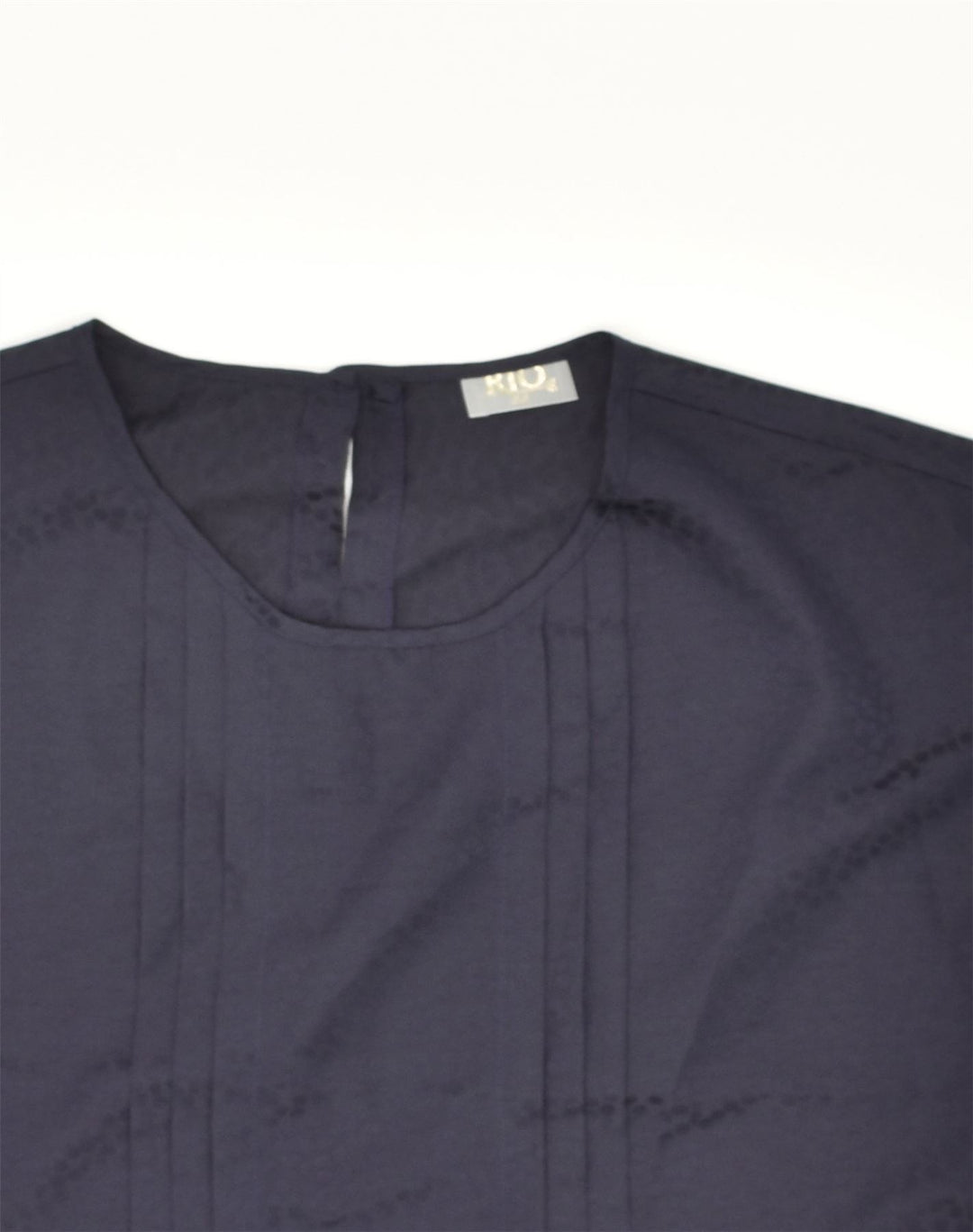 RIO Womens Sleeveless Blouse Top IT 44 Medium Navy Blue Polyester | Vintage Rio | Thrift | Second-Hand Rio | Used Clothing | Messina Hembry 